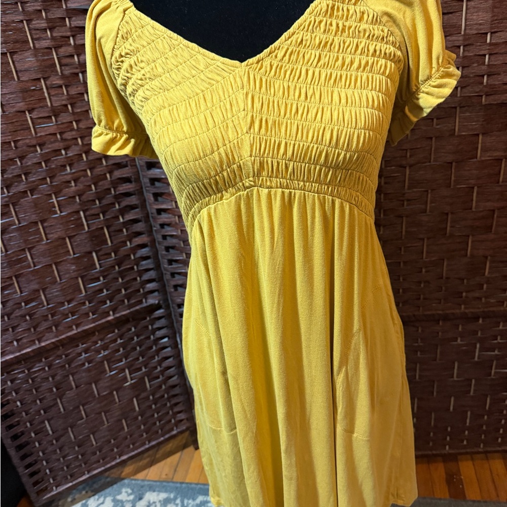 Cato Mustard Yellow V-Neck dress
